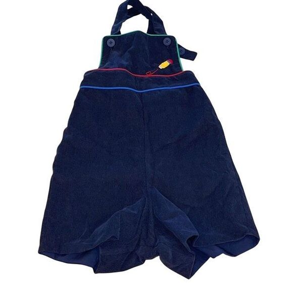 Bella Bliss Kids Corduroy 100% Cotton Sleeveless Romper Navy Size 3 NWT - Picture 1 of 6